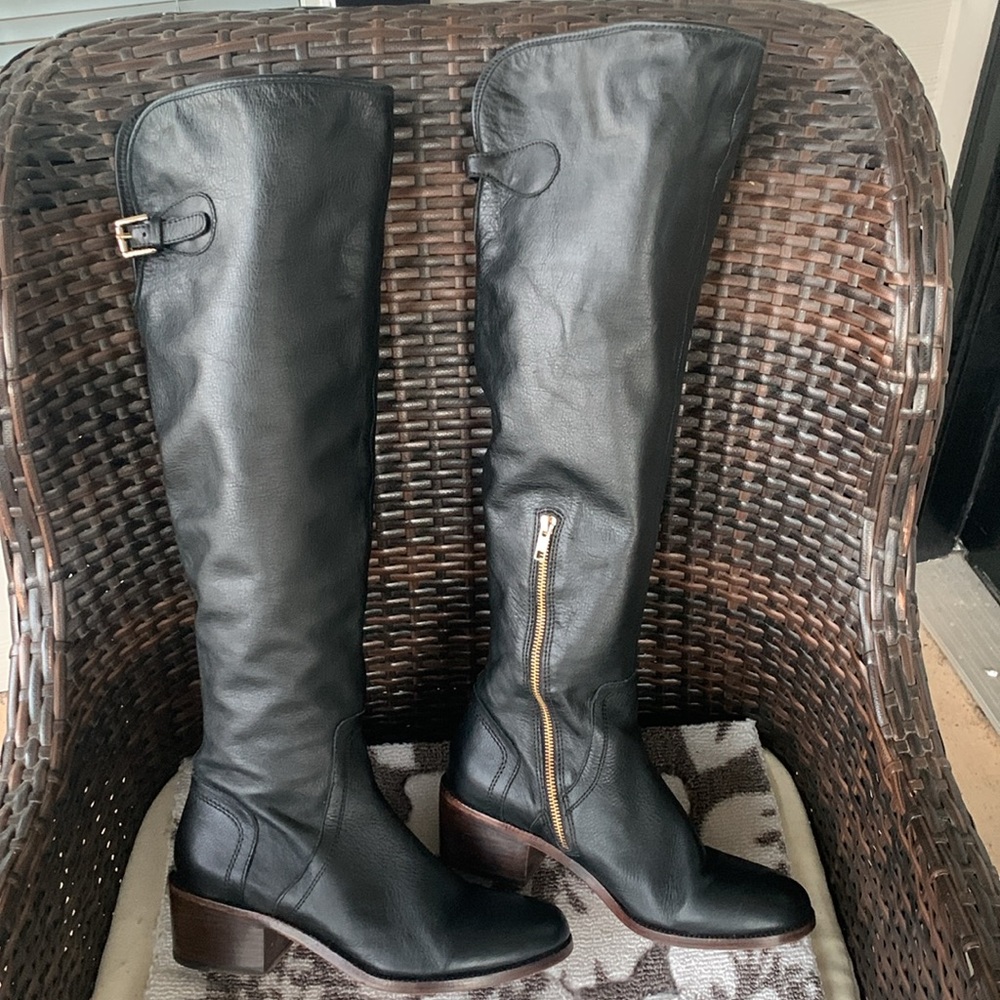 COACH Sleek Black Over The Knee High Palmera 2 Boots - Picture 3 of 16